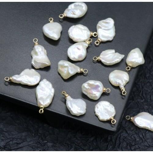 1PC Irregular Flower Drop Pearl Pendulum DIY Jewelry Small White Barqoue Elegant Natural Freshwater Pearl Charm for Earrings