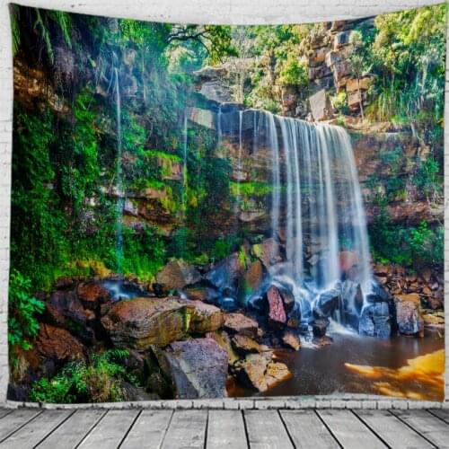 Spectacular Waterfall Landscape Tapestries Wall For Home Deco Living Room Bedroom Large Size