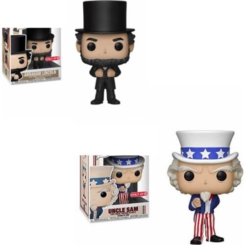 Icons American History Abraham Lincoln #10 Uncle Sam #12 Vinyl Toy Figures Action Brinquedos Collection Model Toys