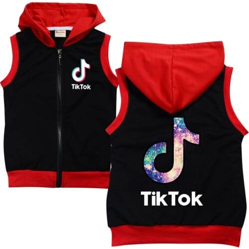 TIK TOK Boys and girls Spring clothes cotton vest Kids Waistcoat Child Sleeveless Jacket childrens clothing Outwear