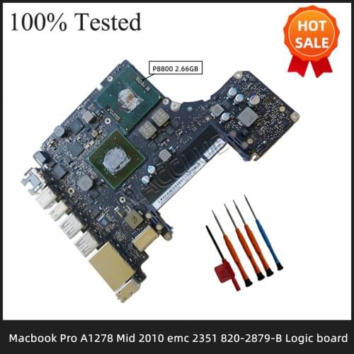661-5560 A1278 logic board for MacBook Pro 13" A1278 2.66Ghz P8800 MC375ll/a emc 2351 820-2879-B Logic Board Motherboard