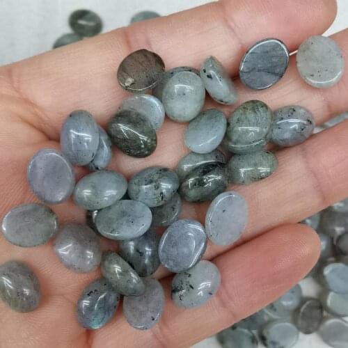 Fashion Oval CABOCHON 8x10mm beads natural labradorite stone good quality for jewelry making wholesale 50pcs/lot free shipping