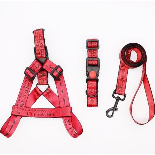 Fashion Pet Dog Collar Set No-Pull Dog Harness Leash Set Durable Adjustable Dog Leash French Bulldog Pet Supplies