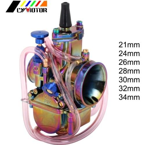 Motorcycle Universal Colorful Aluminum Alloy Scooter Carburetor 21 24 26 28 30 32 34mm For Keihin PWK With Power Jet