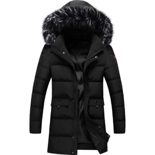 -30 Degree Mens Winter Jackets and Coats Hooded Which Fur Collar Thick Long Loose Large Size Men Parka 130kg Can Wear M-8XL