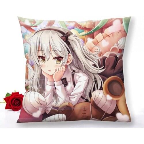 Custom Girls Und Panzer Pillowcase Home Decoration Satin Fabric Square Pillowcase 40x40cm 45x45cm Bedroom Pillow Cover 1.15