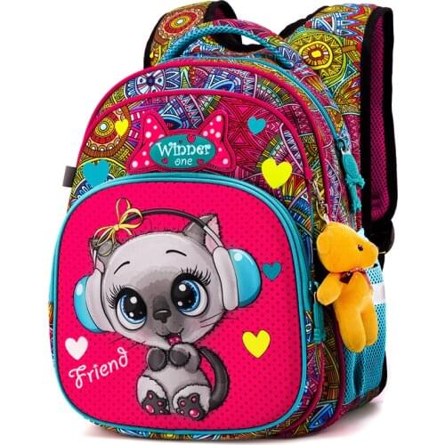Russia Brand 2021 School Bag Girls Kids Primary school backpack Cartoon Dog Orthopedic Backpack schoolbag kids Mochila Infantil