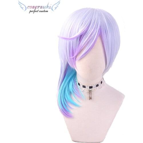 Paradox live cozmez cosplay wig mix colors harajuku Headwear for Cosplay Costume Halloween Carnival Costume