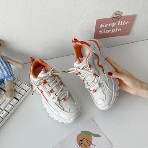 Casual sports shoes womens autumn 2021 new thick-soled casual shoes all-match breathable old shoes