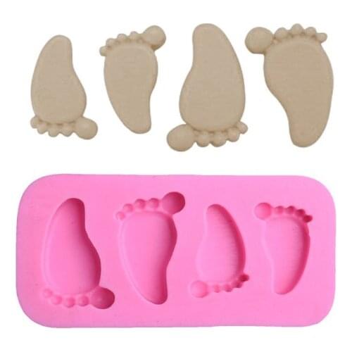 3D Lovely Baby Feet Silicone Mold Chocolate Fondant Cake Decorating Baking Tool Bakeware Pudding Mould DIY Home Kitchen Supplies
