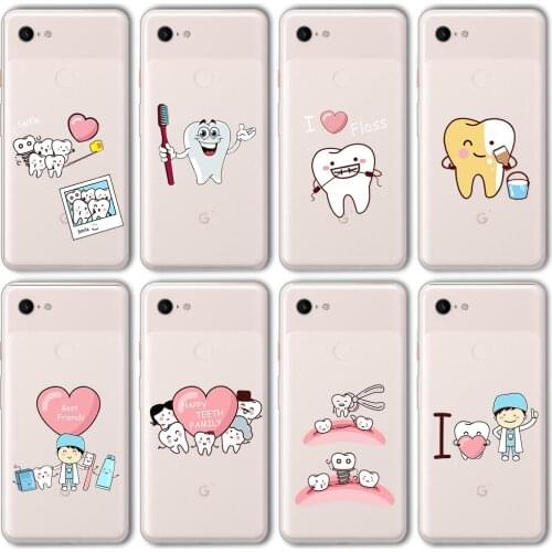Ciciber Funda Case for Google Pixel 5 4 3 2 XL Luxury Healthy Teeth Dentist Funny Floss Silicone for Google Pixel 4a 3a XL Coque