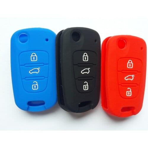 3 button Silicon Case For kia sportage picanto 3 rio k2 K5 cerato ceed soul for hyundai ix35 i30 flip Folding Remote KEY Shell