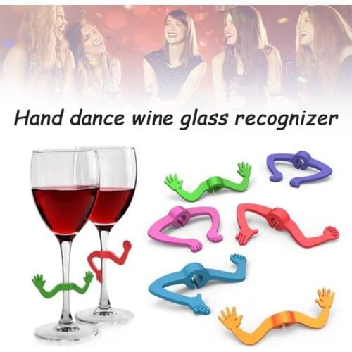 Wine Glass Recognizer Cup Register Left and Right Hand Fun Hand Dance 6pcs Cup Distinguish Household Party Supplies Home