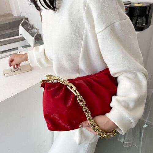 Chain Shoulder Bag Luxury Handbag Women Bags Designer 2020 Velvet Clutch Bag Retro Cloud Pouch Handbag Purse Women Totes Bolso