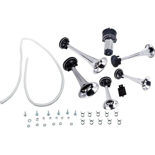 Compressor Air Horn For Most 12V Vehicles 125±5db 12v Kit New Super Loud 5Pcs