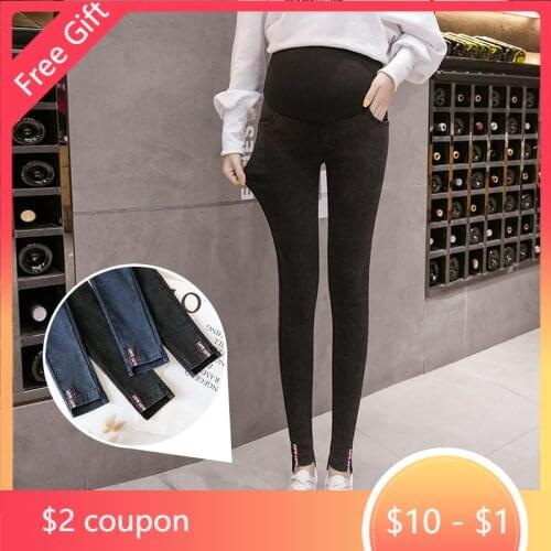 High Stretch Jeans For Pregnant Women Clothes Maternity Jeans Skinny Pants Pregnant Spring Summer Clothing Denim Gravidas Jeans