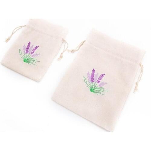 10Pcs/Bag Drawstring Bags Multi-style Floral Print Widely Applied Jewelry Packaging Canvas Bag for Candy Party Gift Bags