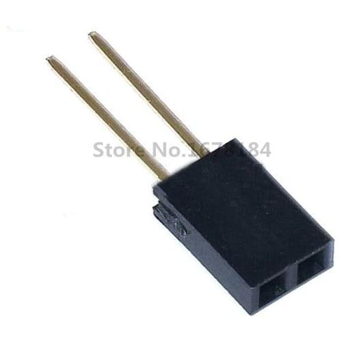 100PCS 2PIN Single Row Straight FEMALE PIN HEADER 2.54MM PITCH pin long 11MM Strip Connector Socket 1X2 2PIN FOR arduino PCB