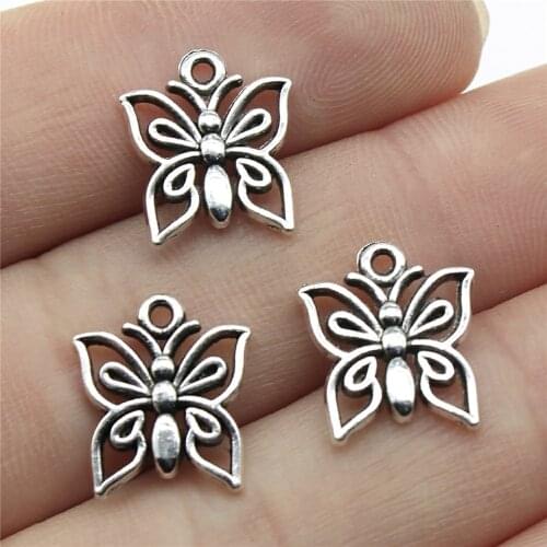 40pcs 14x13mm Small Butterfly Charm Cute Butterfly Charms For Jewelry Making Tiny Butterfly Charms