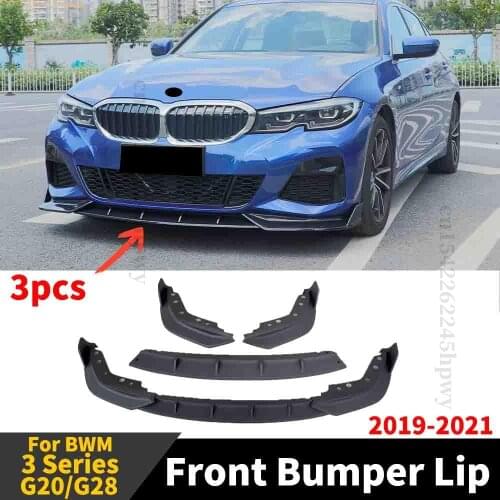 Lower Front Bumper Lip Chin Tuning Accessories Diffuser Spoiler Body Kit Facelift For BMW 3 Series G20 G28 2019 2020 2021