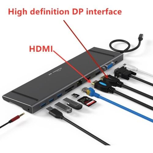Blueendles Hub usb C HDMI Multi USB 3.0 VGA Adapter Dock Accessories Type C 3.1 Splitter DP for MacBook Laptop docking station