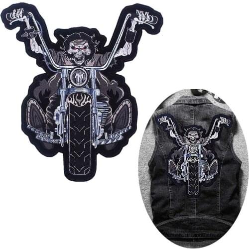 Motorcycle Large Iron on Patch For Clothing Embroidered Patches For Clothing Fusible Sewing Stripes Bikes Iron on Clothes Decor