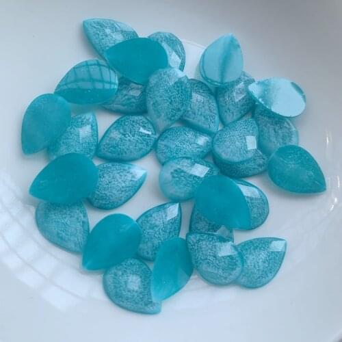 100pcs 9*13mm Resin Rhinestones trim Flat Back Water drop Stones Resin Beads For DIY Wedding Dress Decoration HT25