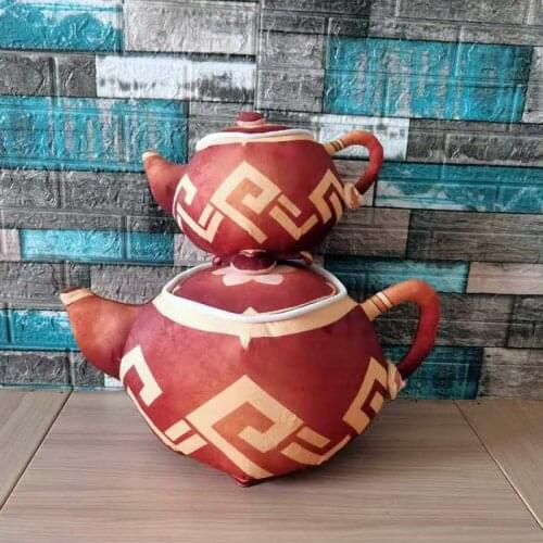 Game Genshin Impact Plush Pillow Toy Zhong Li Cosplay Teapot Short Stuffed Pillow Back Cushion Doll Toys Gift