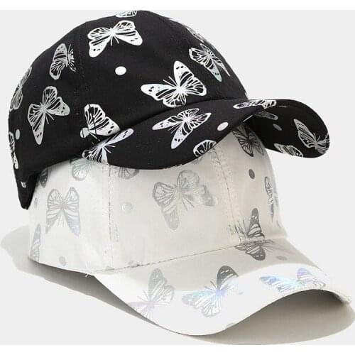 Butterfly Print Cotton Baseball Cap Adjustable Snapback Hats for Men and Women 251