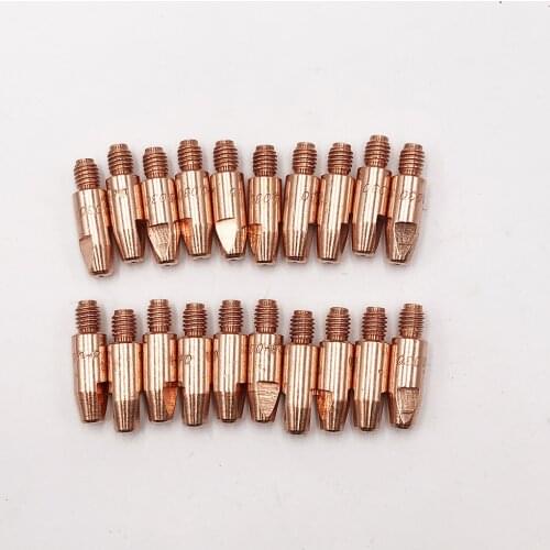 50PCS contact tips M6*28*0.8mm E-Cu suitable for BINZEL style MIG torch consumable 24KD 25AK MIG welding torches