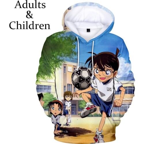 Hot Fashion 3D Detective Conan Hoodies Men Women New print Animation Boys Girls Sweatshirt children casual Kids Autumn pullovers