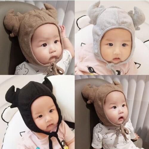 Cute Cartoon Elk Baby Hat Winter Christmas Kids Hat Warm Infant Baby Boy Girls Cap Ear Protection Children Beanie