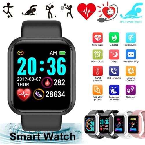 Fashion Women Men D20 Pro/Y68 Pro 1.44 Inch Smart Watch Bluetooth Fitness Sports Tracker Bracelet Smartwatch For Android Ios#g3