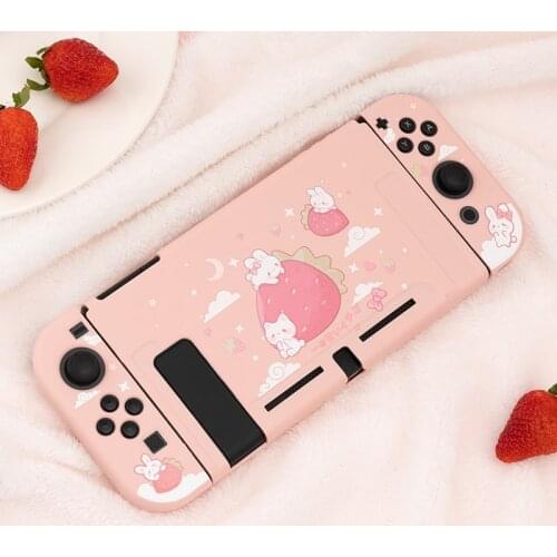 For Nintendo Switch Shell Soft TPU Protective Case Strawberry Rabbit Fairy League Housing Cover For Nintendo Switch Accessories