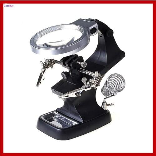 New Led Light Soldering Auxiliary Clip 3x/8x Magnifier Stand Electronic Welding Clamp Magnifier Station Holder