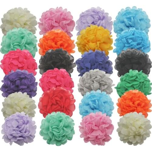30/70/150pcs 10cm Large Chiffon Burned Edge Cabbage Flowers For Baby Girls Headband Hair Band Toddlers Hair Headwear Accessories