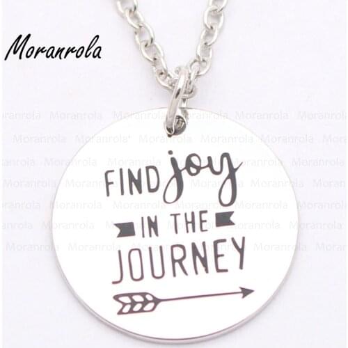 New arrive "Find joy in the journey "Necklace &keychain charm Hand stamped jewelry Inspirational charm Adventure necklace