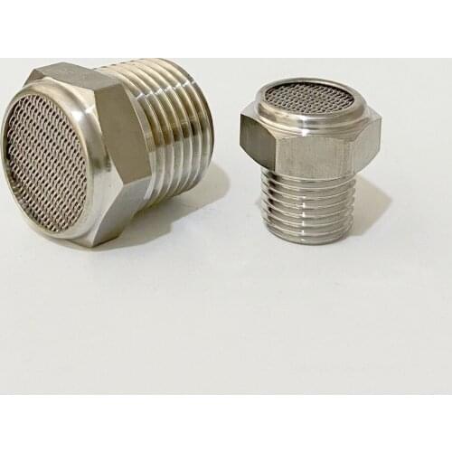 1/8" 1/4" 3/8" 1/2" 3/4" BSPT Male Thread 304 Stainless Steel Silencer Pneumatic Fitting Muffler Connector