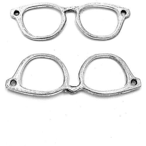 10pcs glasses charms pendant 55x19mm antique silver ornament accessories jewelry making craft base material