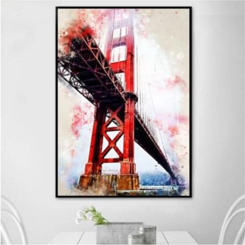 Full Square Round Mosaic DIY 5D Diamond Painting Landscape 3D Diamond Embroidery Home Decor Art Picture Tower Bridge WG2472
