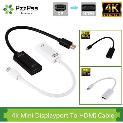 PzzPss DP to HDMI compatible 4K 1080P male to female DisplayPort cable PC TV mini projector TV monitor for Apple Macbook Air Pro