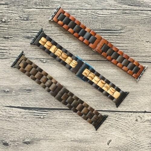 Handmade Retro Wood Band For Apple Watch Strap 38mm 40mm 42mm 44mm iWatch Series 2 3 4 5 6 Band Bamboo Wooden Bracelet Wristband