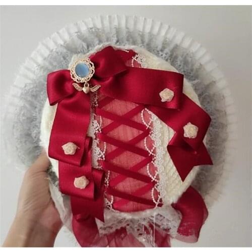 Lolita Tea Party Lace Bow Summer Straw Hats Womens Beach Sun Hat Girl Princess Cap D251