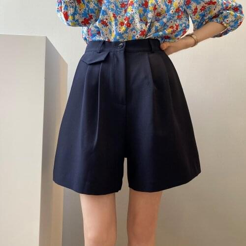 Womens Summer Shorts with High Waist Female Loose Temperament Classic Office Wide Womens Shorts shorts women high waist