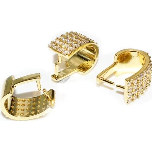 Rhinestone Crsytal Setting Solid Pendant Bails Bale Pinch Clasp Gold Plating Necklace Hooks Clips Connector DIy Findings 20pcs