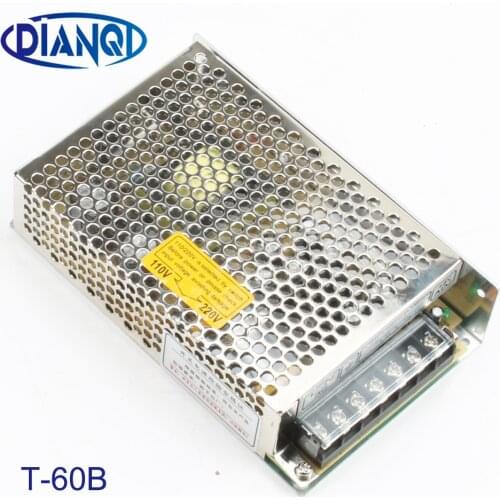 Triple output power supply 60w 5V 5A, 12V 2A, -12V 0.5A power suply T-60B ac dc converter good quality