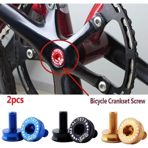 2Pcs Bicycle Square Bottom Bracket Screw MTB Road Bike M8 Crankset Crank Arm Fixing Bolts 7075 Aluminum Alloy Screw