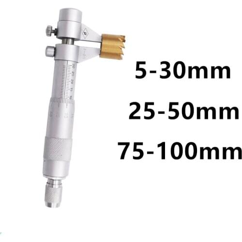 5-30mm 25-50mm 75-100mm Stainless Steel Internal Measuring Micrometer Vernier Caliper Gauge Micrometer Inside Tools Micrometers