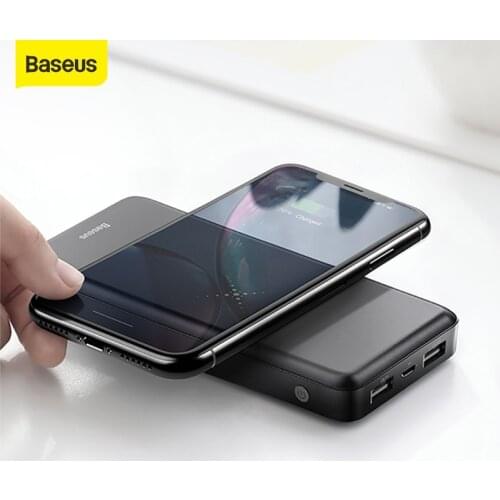 Baseus 10000mAh Power Bank Qi Wireless Charger Portable Powerbank Dual USB Power External Battery Fast Charger For xiaomi for iP