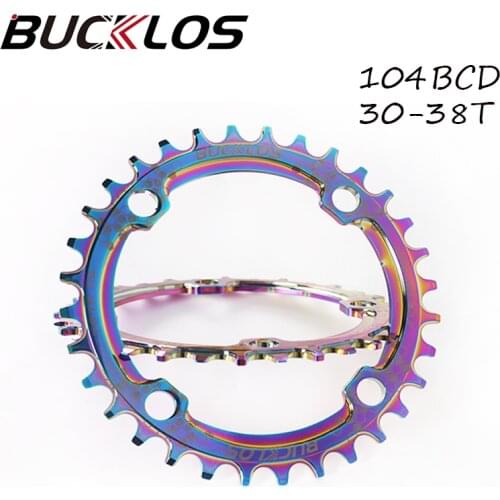 Narrow Wide Bike Chainring 104BCD MTB Crankset Aluminum Alloy plating Chainwheel 30-38T Oval Round Crank Set Road Bicycle Parts